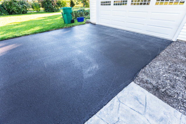 Newly Blacktop Sealed Asphalt Driveway